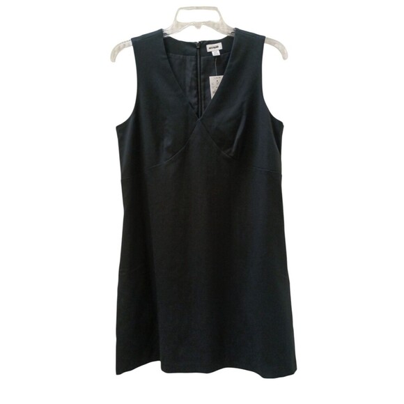 J Crew Dress 6 Petite Black Sleeveless V Neck Shift Mini Dress Lined CC319 NWT - Picture 2 of 9